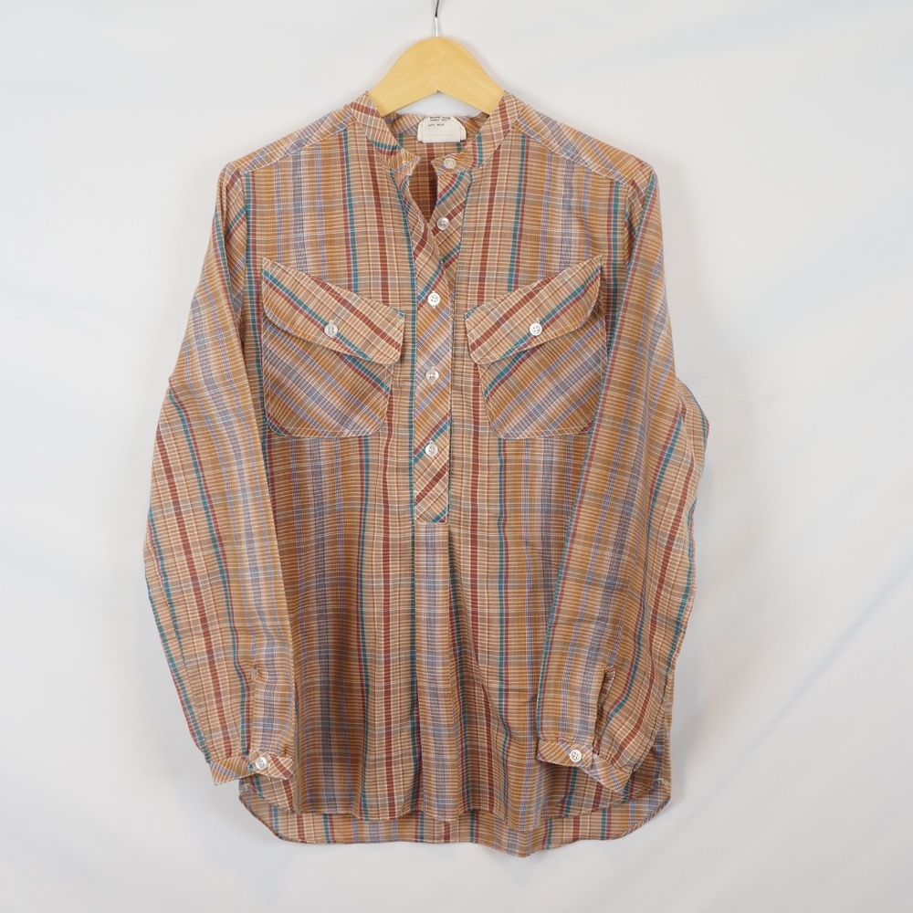 Vintage 70's Cottagecore Moody's Goose Cotton/Poly Wheat Tunic, Women's 11/12